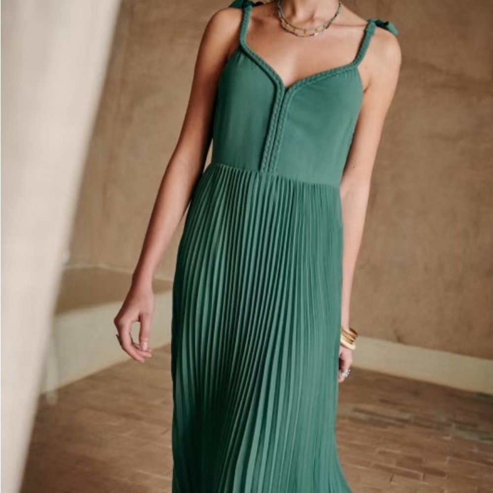 Sezane Pleated Maxi Dress
